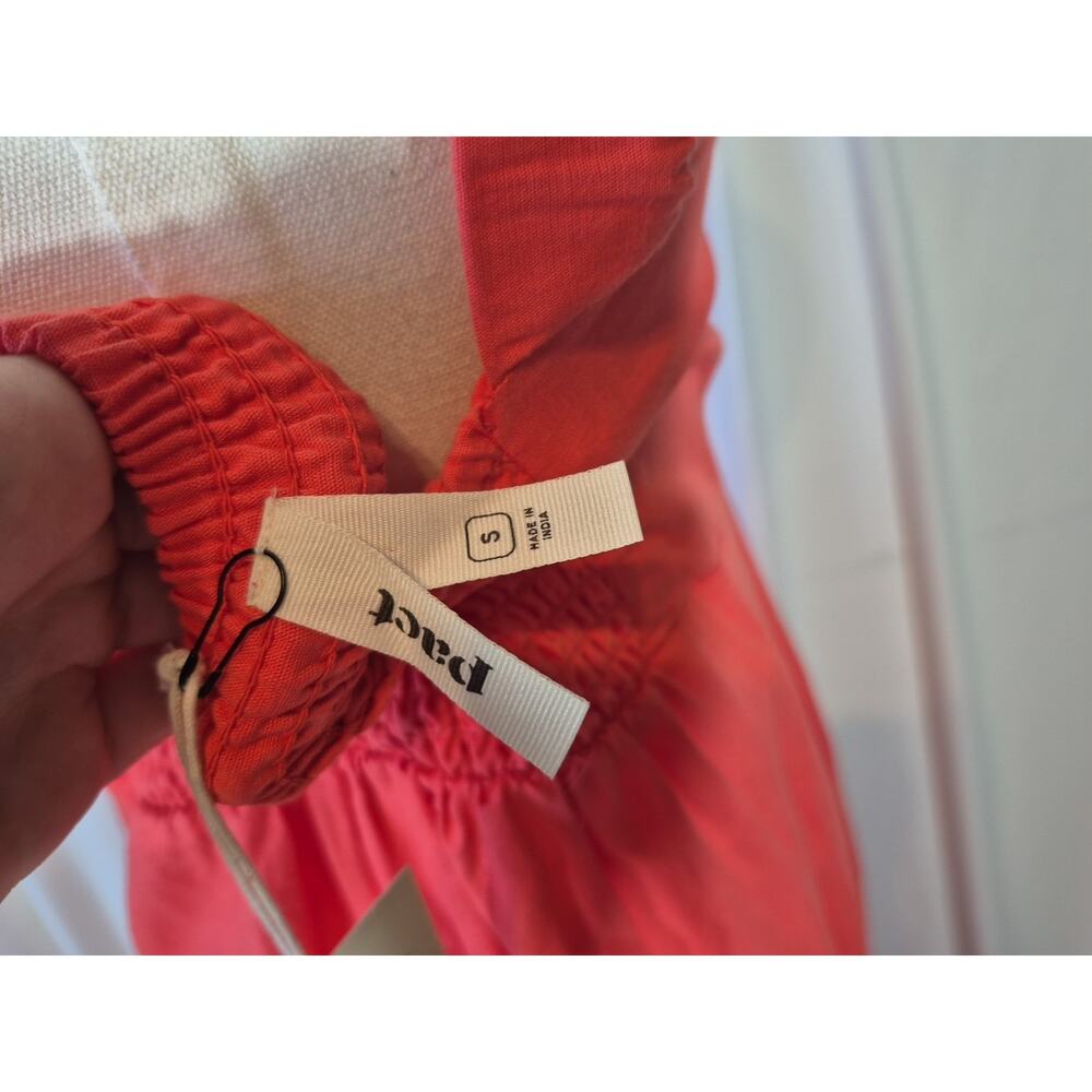 Sold! Pact Canopy Organic Cotton Linen Blend Pink Coral Maxi Dress NWT Small